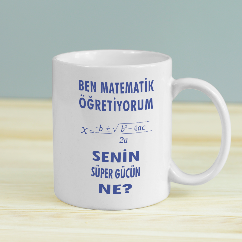 Matematik Süper Güç Esprili Beyaz Porselen Kupa Bardak