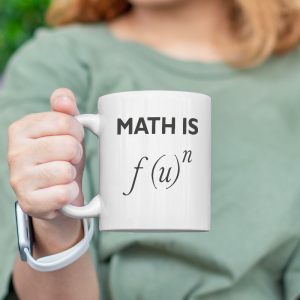 Math is Fun Yazılı Beyaz Porselen Kupa Bardak