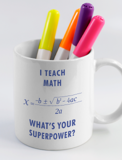 Math Superpover Esprili Beyaz Porselen Kupa Bardak