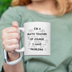 Math Teacher Esprili Beyaz Porselen Kupa Bardak