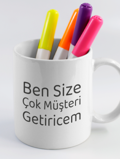 Müşteri Geyikleri Ben Size Çok Müşteri Getiricem Esprili Web Tasarımcı Beyaz Porselen Kupa Bardak