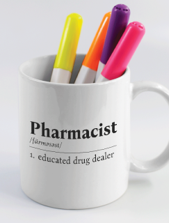 Pharmacist Esprili Beyaz Porselen Kupa Bardak