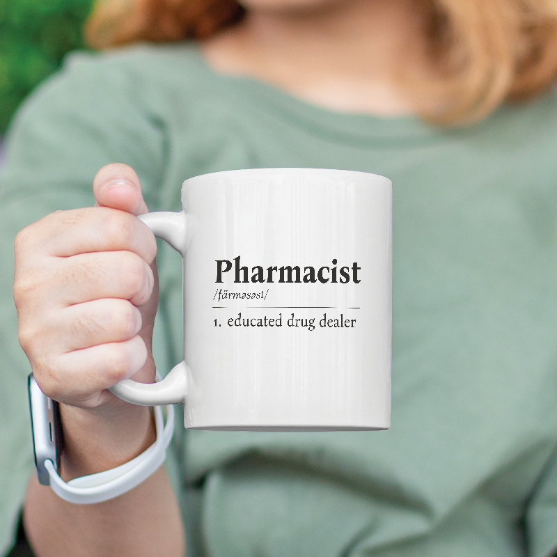 Pharmacist Esprili Beyaz Porselen Kupa Bardak