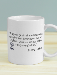 Steve Jobs Başarılı Girişimciler Sözlü Beyaz Porselen Kupa Bardak