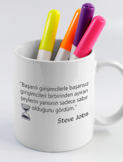 Steve Jobs Başarılı Girişimciler Sözlü Beyaz Porselen Kupa Bardak