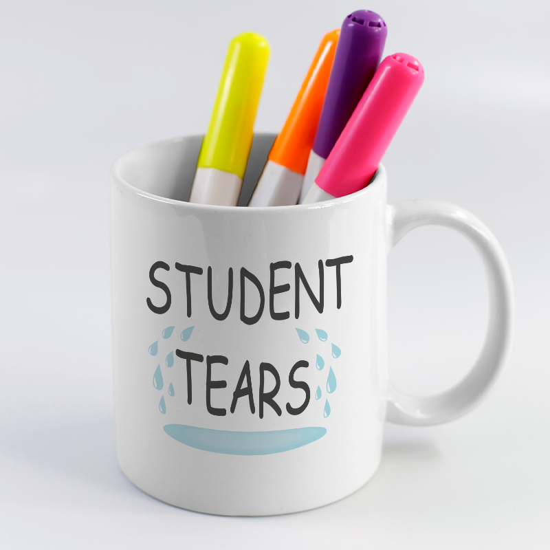 Student Tears Yazılı Beyaz Porselen Kupa Bardak