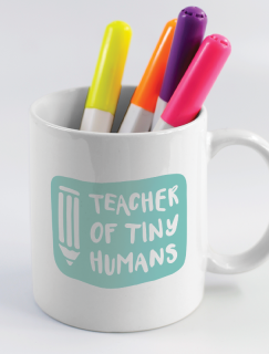 Teacher of Tiny Humans Yazılı Beyaz Porselen Kupa Bardak