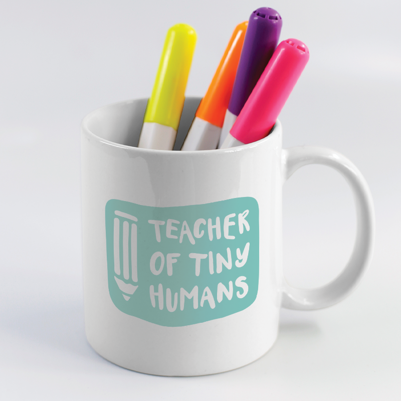 Teacher of Tiny Humans Yazılı Beyaz Porselen Kupa Bardak