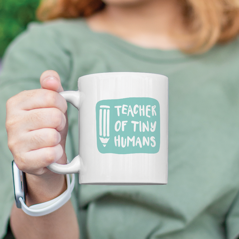 Teacher of Tiny Humans Yazılı Beyaz Porselen Kupa Bardak