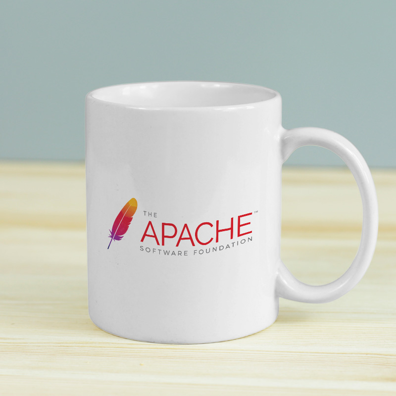 The Apache Tasarımlı Beyaz Porselen Kupa Bardak