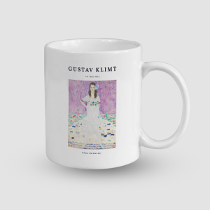 Gustav Klimt Mäda Primavesi (1912-1913) Tasarımlı Beyaz Porselen Kupa Bardak