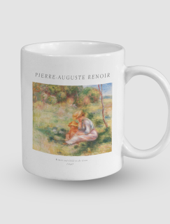 Pierre-Auguste Renoir Tablosu Woman and Child in the Grass Tasarımlı Beyaz Porselen Kupa Bardak