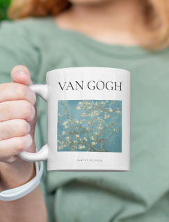 Almond Blossom Van Gogh Tasarımlı Beyaz Porselen Kupa Bardak