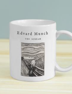 Edvard Munch The Scream Tasarımlı Beyaz Porselen Kupa Bardak