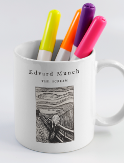Edvard Munch The Scream Tasarımlı Beyaz Porselen Kupa Bardak