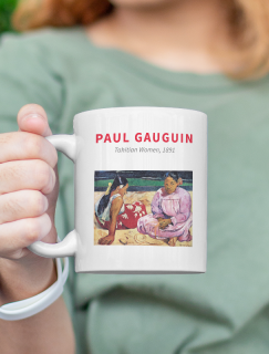 Paul Gauguin Tablosu Tahitili Kadınlar (1891) Tasarımlı Beyaz Porselen Kupa Bardak