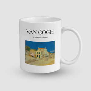 Van Gogh The Yellow House Tasarımlı Beyaz Porselen Kupa Bardak