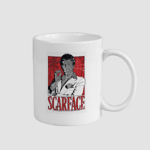 Scarface Al Pacino Tasarımlı Beyaz Porselen Kupa Bardak