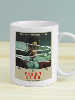 Fight Club Afiş Tasarımlı Beyaz Porselen Kupa Bardak