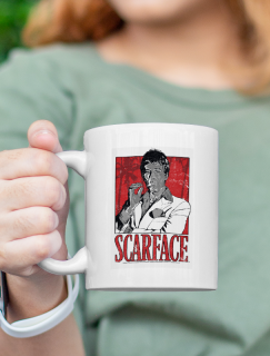 Scarface Al Pacino Tasarımlı Beyaz Porselen Kupa Bardak