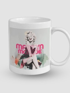 Efsane Sarışın Marilyn Monroe Tasarımlı Beyaz Porselen Kupa Bardak