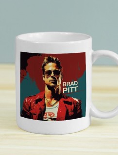 Brad Pitt Tasarımlı Beyaz Porselen Kupa Bardak
