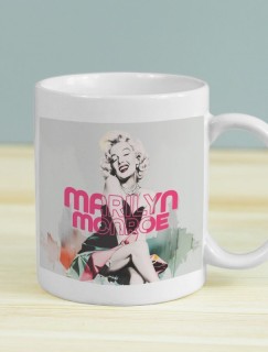 Efsane Sarışın Marilyn Monroe Tasarımlı Beyaz Porselen Kupa Bardak