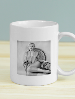 Siyah Beyaz Marilyn Monroe Portre Beyaz Porselen Kupa Bardak