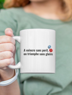 Pierre Corneille Risksiz Bir Kazanç Sözlü Fransızca Türkçe Çift Taraflı Beyaz Porselen Kupa Bardak