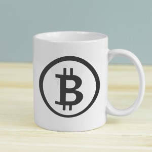 Bitcoin Sembollü Beyaz Porselen Kupa Bardak