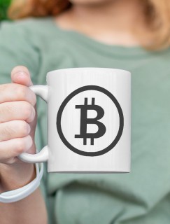 Bitcoin Sembollü Beyaz Porselen Kupa Bardak