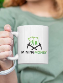 Mining Money Yazılı Beyaz Porselen Kupa Bardak