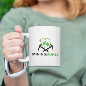 Mining Money Yazılı Beyaz Porselen Kupa Bardak