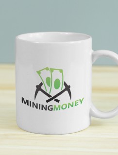 Mining Money Yazılı Beyaz Porselen Kupa Bardak