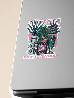 Radiate Positive Vibes Tasarımlı Laptop Sticker