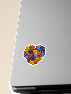 Kedi Aşkı Tasarımlı Laptop Sticker