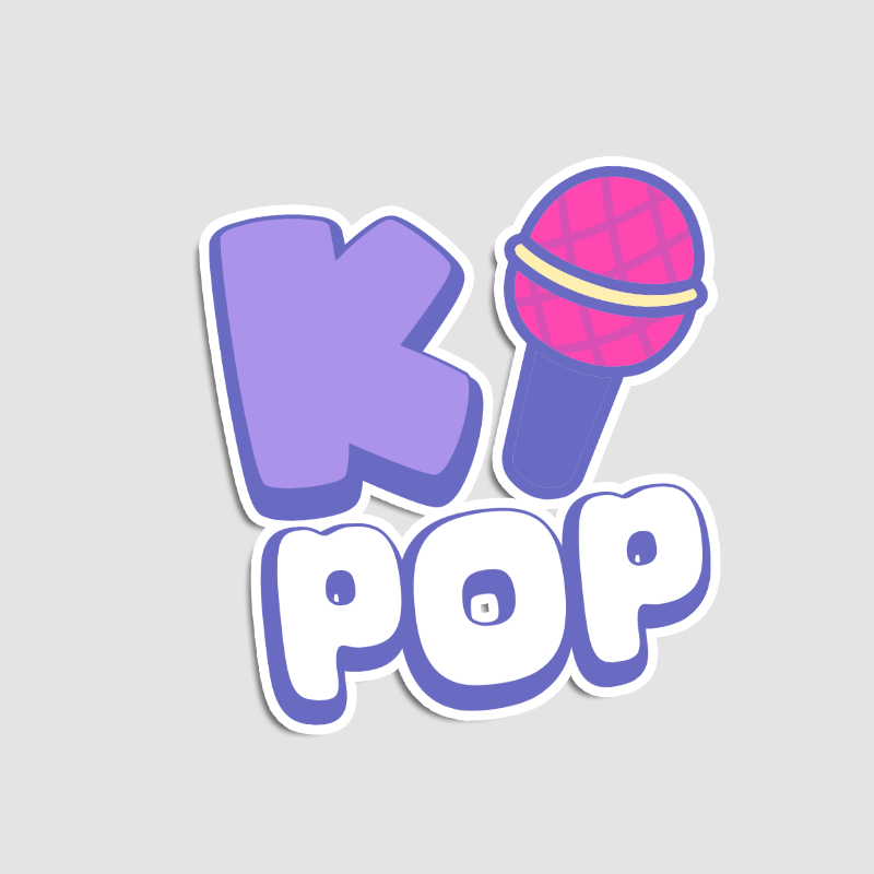 K-Pop Mikrofonlu Laptop Sticker