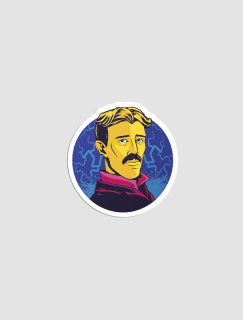 Nikola Tesla Tasarımlı Laptop Sticker