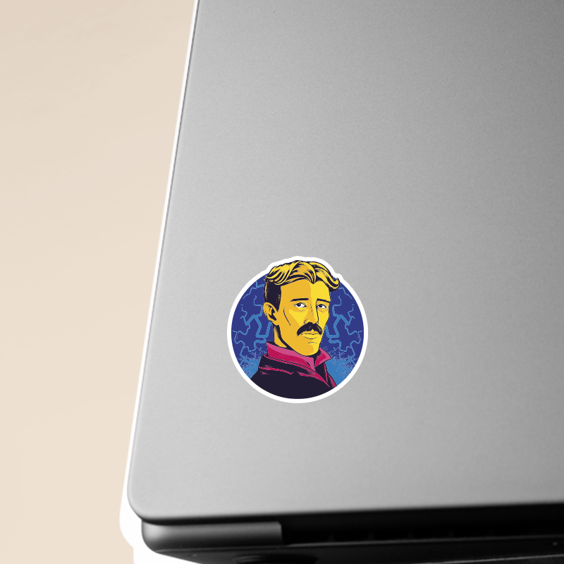 Nikola Tesla Tasarımlı Laptop Sticker