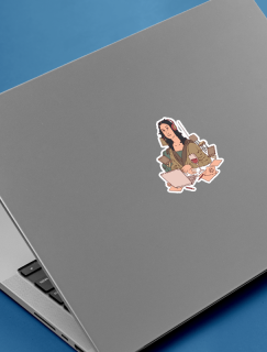 Modern Çağda Mona Lisa Tasarımlı Laptop Sticker