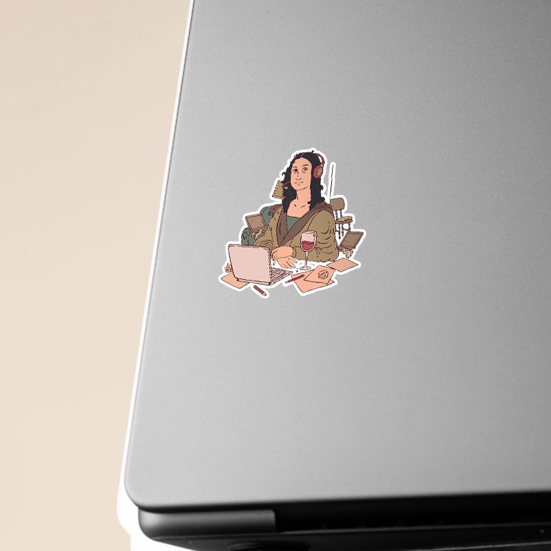 Modern Çağda Mona Lisa Tasarımlı Laptop Sticker