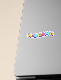 Renkli K-Drama Yazılı Laptop Sticker