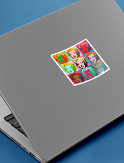 Marilyn Monroe ve Renkler Laptop Sticker