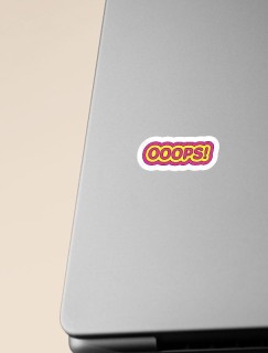 Ooops Yazılı Laptop Sticker