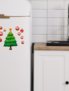 Yılbaşı Ağacını Süsle Kırmızı Süsler Çocuklar için Buzdolabı Etkinlik Magneti