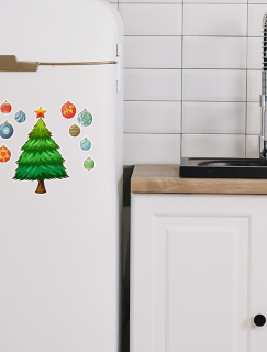 Yılbaşı Ağacını Süsle Renkli Süsler Çocuklar için Buzdolabı Etkinlik Magneti