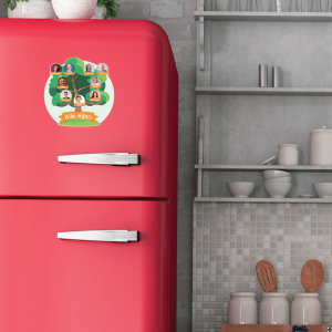 Aile Ağacı Tasarımlı İsimlikli Fotoğraflıklı Buzdolabı Magneti