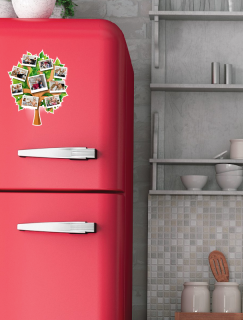 Aile Ağacı Tasarımlı Fotoğraflıklı Buzdolabı Magneti