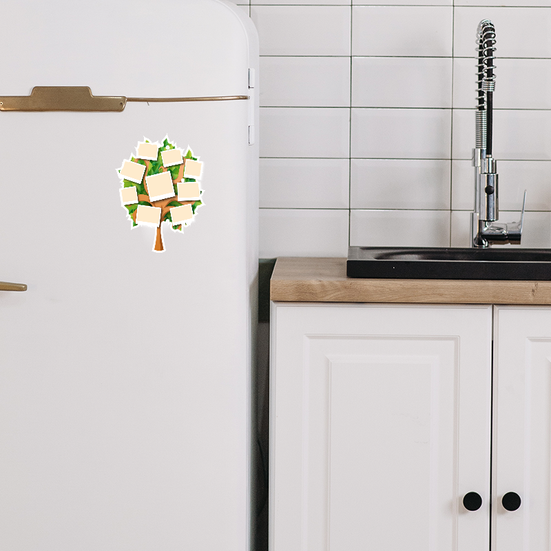Aile Ağacı Tasarımlı Fotoğraflıklı Buzdolabı Magneti