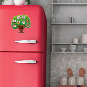 Aile Ağacı Tasarımlı İsimliksiz Fotoğraflıklı Buzdolabı Magneti
